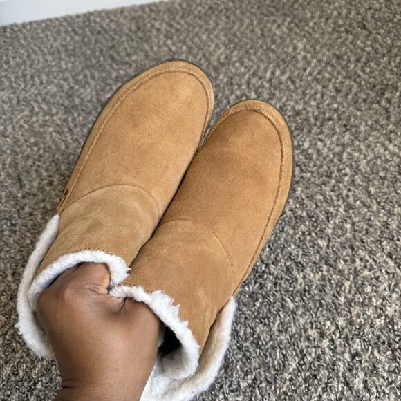 SOREL NAKISKA WOMENS SUEDE LINED SLIPPER BOOTS Camel Brown Size 8 Comfort - Picture 4 of 9